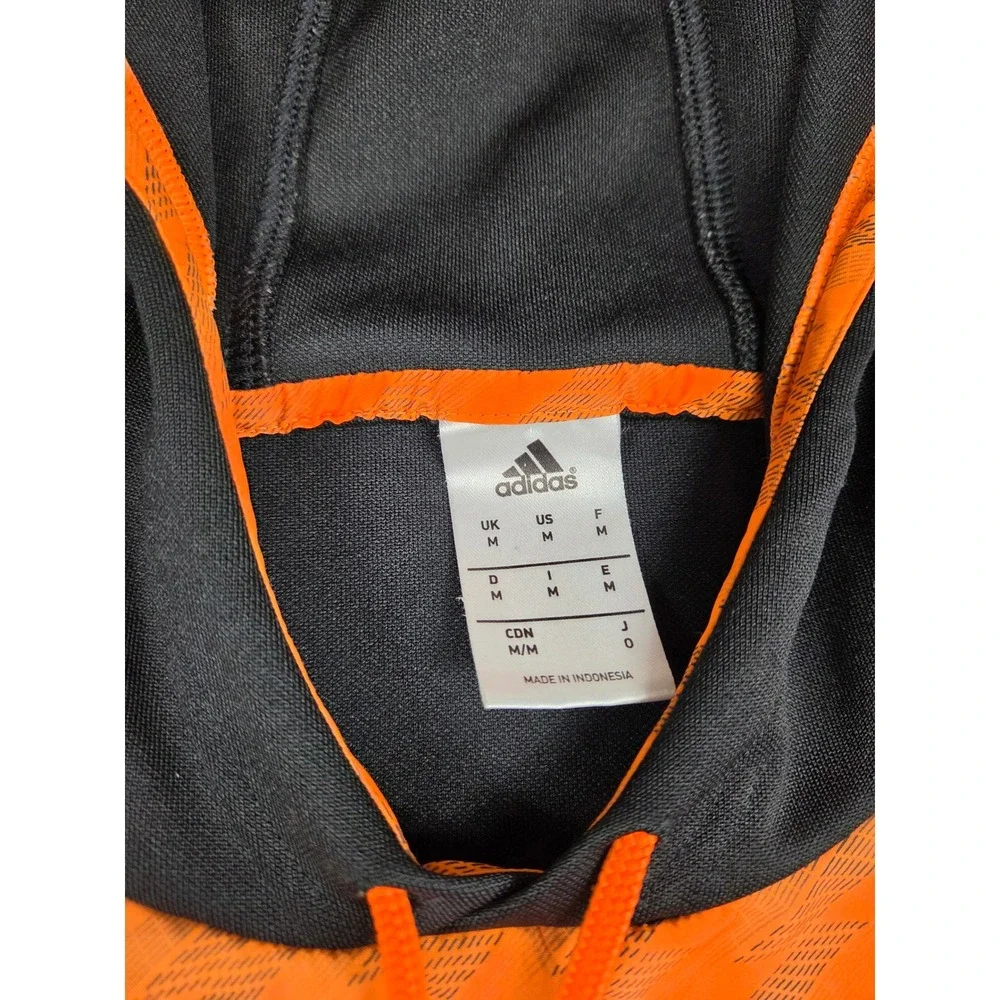 Adidas Mens Climalite Pullover Hoodie Black Orange Athletic Sweatshirt Size M